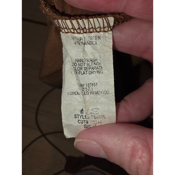 Vintage Y2k Brown Cami Top Women's Spaghetti Strap Cropped Size Small - Picture 8 of 8